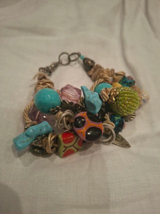 Pulsera con Abalorios Multicolor