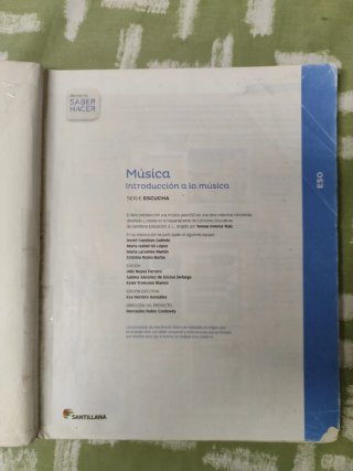 Libro Música ESO Introducción a la Música Santilla