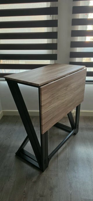 Mesa alta plegable madera y metal