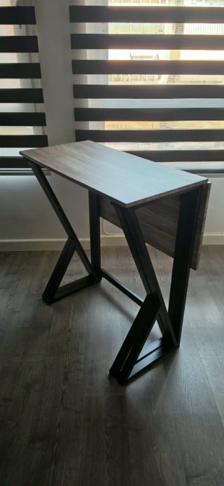 Mesa alta plegable madera y metal