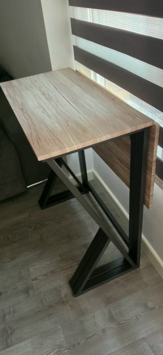 Mesa alta plegable madera y metal