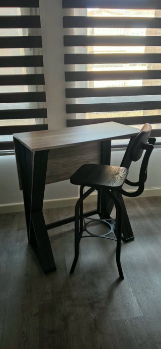 Mesa alta plegable madera y metal
