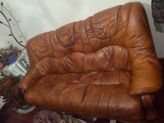 Sillón de Piel Natural extructura de madera maciza