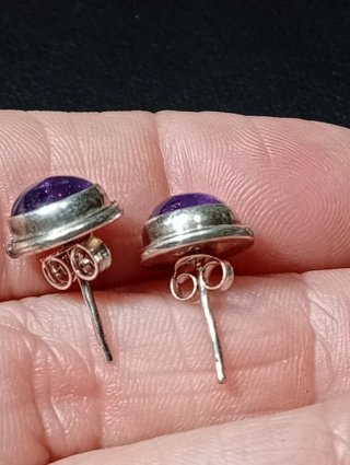 Pendientes Plata Ley Amatista Morada