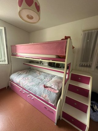 Litera Infantil con Escalera y Cajones