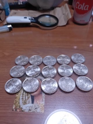 Lote de 15 Monedas de Franco en plata 800