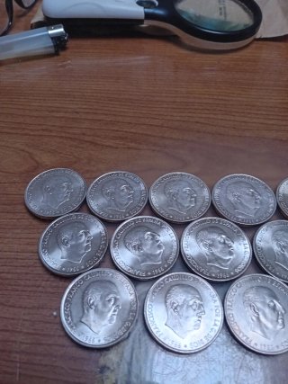 Lote de 15 Monedas de Franco en plata 800