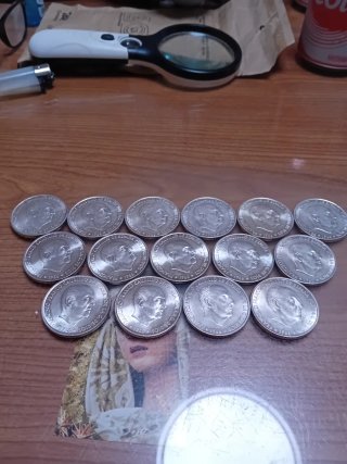 Lote de 15 Monedas de Franco en plata 800