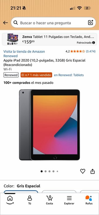 iPad 8ª Generación 32GB Gris Espacial