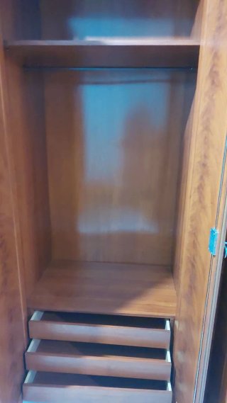 Armario de Madera Maciza 6 Puertas con Espejo