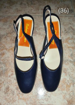 NUEVOS (36) Zapatos de piel azul marino Sabates