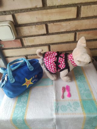 perritos peluche con bolso transportín