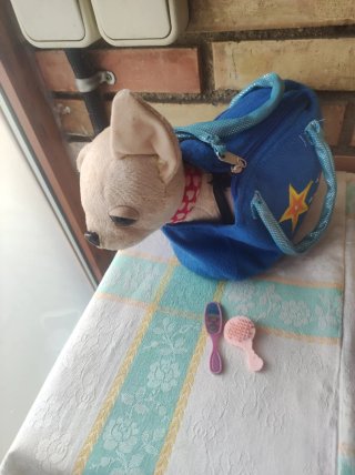 perritos peluche con bolso transportín