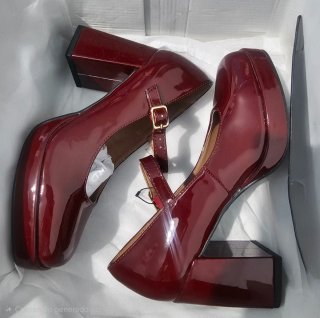Zapatos Mary Jane charol burdeos T36