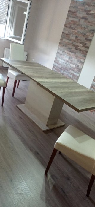 Mesa de Comedor extensible, 1,60por90 y 6 sillas