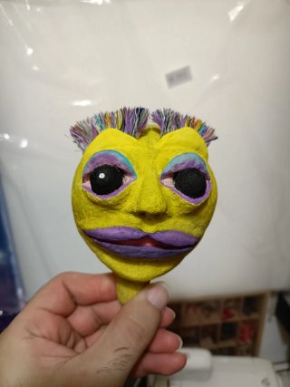 Busto Artesanal Decorativo cabeza de marioneta