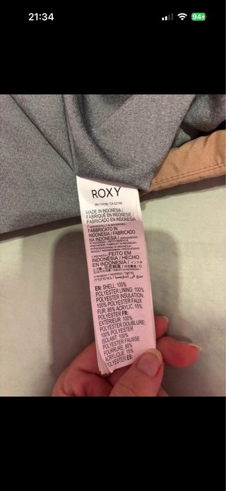 Chaqueta Roxy Beige con Capucha Forrada
