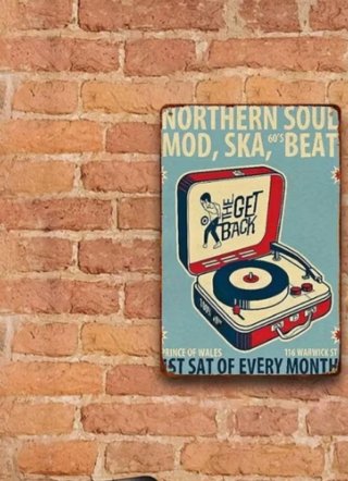 Placa Northern Soul Mod Ska Beat nueva de metal