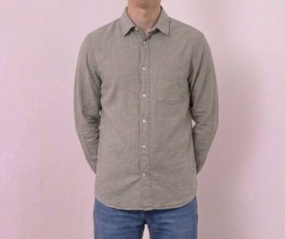 Camisa de manga larga gris hombre