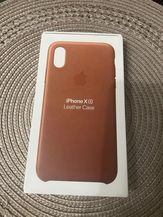 Funda iPhone XS Piel Marrón Original Apple