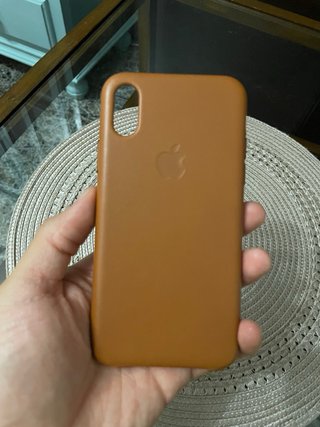 Funda iPhone XS Piel Marrón Original Apple