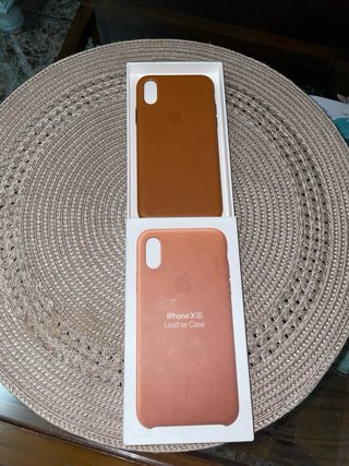 Funda iPhone XS Piel Marrón Original Apple