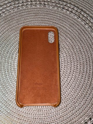 Funda iPhone XS Piel Marrón Original Apple