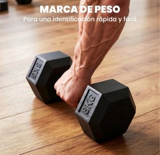 Set de 2 Mancuernas Hexagonales 8kg