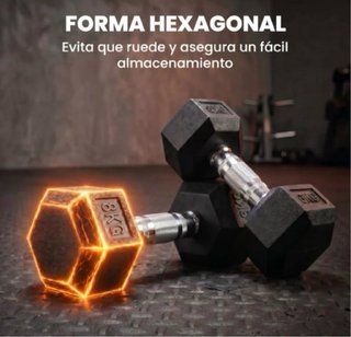 Set de 2 Mancuernas Hexagonales 8kg