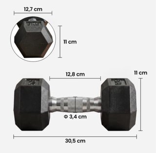 Set de 2 Mancuernas Hexagonales 8kg