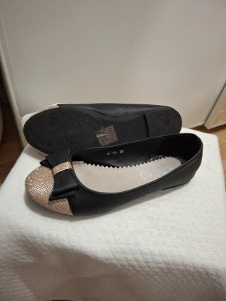 Zapatos Planos Alice Shoes Negro y Dorado Talla 36
