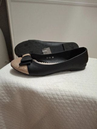 Zapatos Planos Alice Shoes Negro y Dorado Talla 36