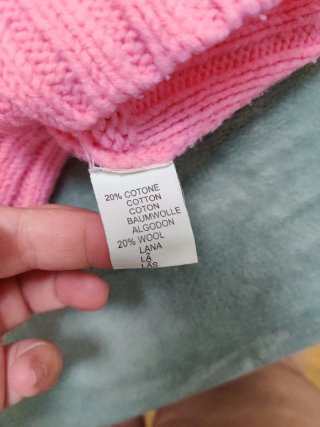 Chaqueta de lana y algodón rosa Talla S/M
