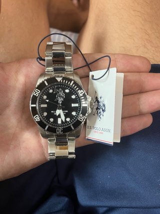Reloj U.S. Polo Assn. Plateado y Negro