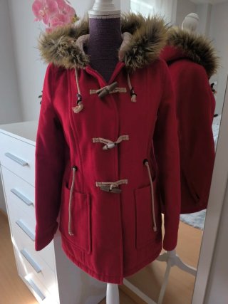 Abrigo Parka Rojo con Capucha