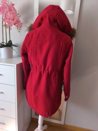 Abrigo Parka Rojo con Capucha