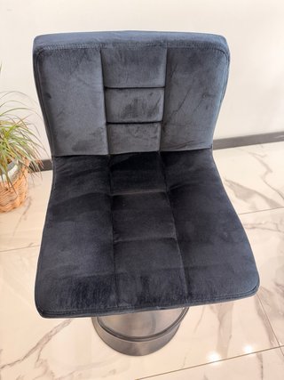Silla Alta Peluquería/Bar Terciopelo Negro
