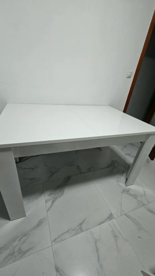 Mesa comedor extensible blanca