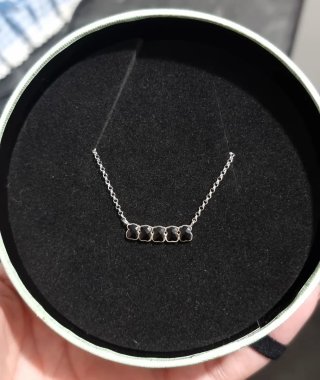 Collar Tous Mini Ónix Plata