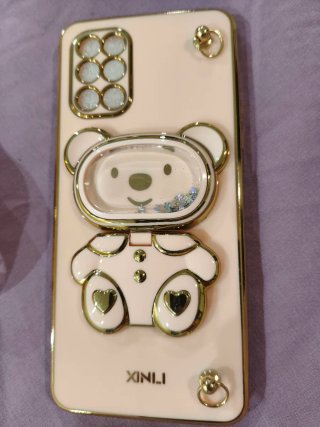 Funda One Plus 6T Oso Rosa con Brillo