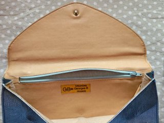 Cartera de fiesta azul metalizado
