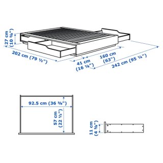 Estructura de cama con almacenaje Ikea MANDAL