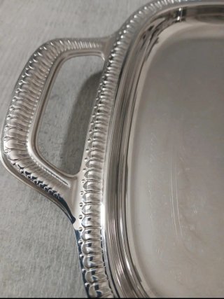 Vassoio Alessi vintage rettangolare con manici