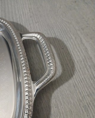 Vassoio Alessi vintage rettangolare con manici