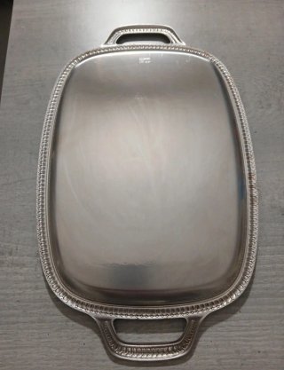 Vassoio Alessi vintage rettangolare con manici