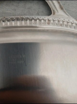 Vassoio Alessi vintage rettangolare con manici