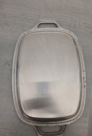Vassoio Alessi vintage rettangolare con manici