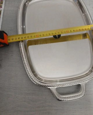 Vassoio Alessi vintage rettangolare con manici