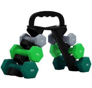 Set de 6 Mancuernas con Soporte
