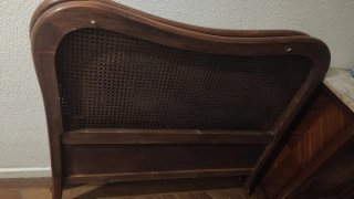2 Cabeceros de Cama de Madera y Ratán